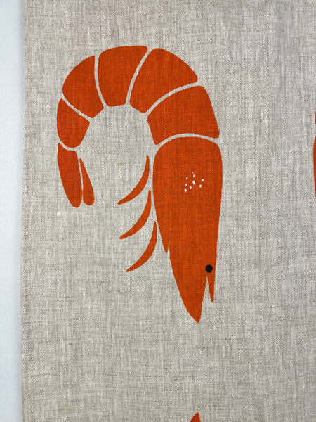 prawn to be wild - large oatmeal linen table runner