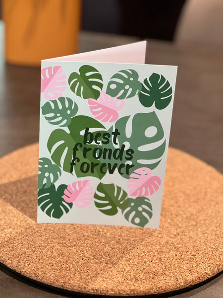 “best fronds forever” monstera fronds card
