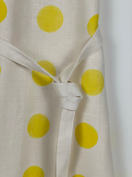 spot off the press - large yellow polkaspot linen apron