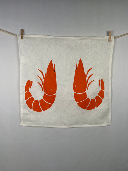 prawn to be wild (large) - prawns white linen napkins (set of four)