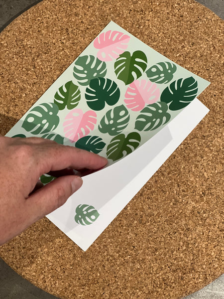 monstera fronds card (green)