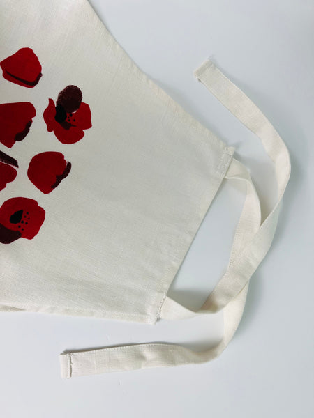 lest we forget - poppies remembrance linen apron