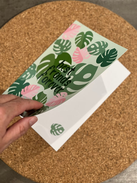 “best fronds forever” monstera fronds card