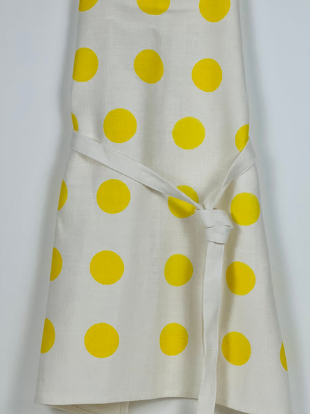 spot off the press - large yellow polkaspot linen apron