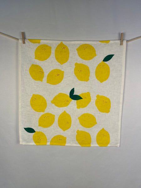 citrus got real - lemons linen napkins (set of four)