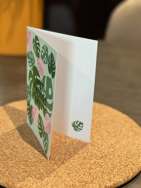“best fronds forever” monstera fronds card