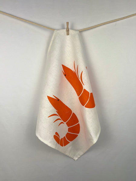 prawn to be wild (large) - prawns white linen napkins (set of four)