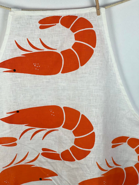 prawn to be wild - large prawns linen apron