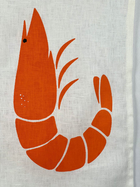 prawn to be wild (large) - prawns white linen napkins (set of four)