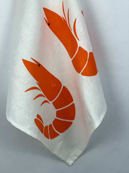 prawn to be wild (large) - prawns white linen napkins (set of four)