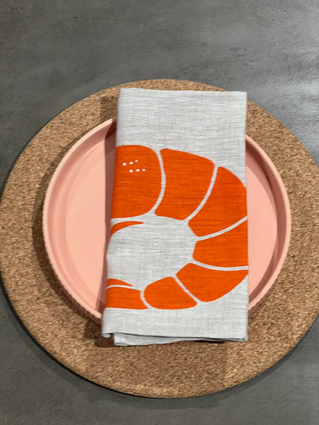 prawn to be wild (large) - prawns oatmeal linen napkins (set of four)