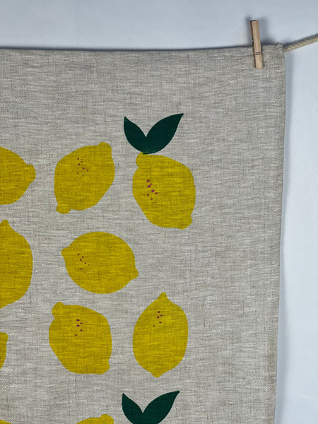 citrus got real - oatmeal linen tea towel