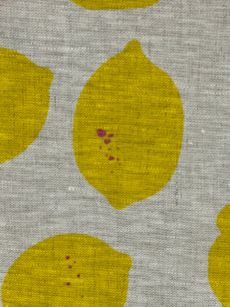 citrus got real - lemons oatmeal linen napkins (set of four)