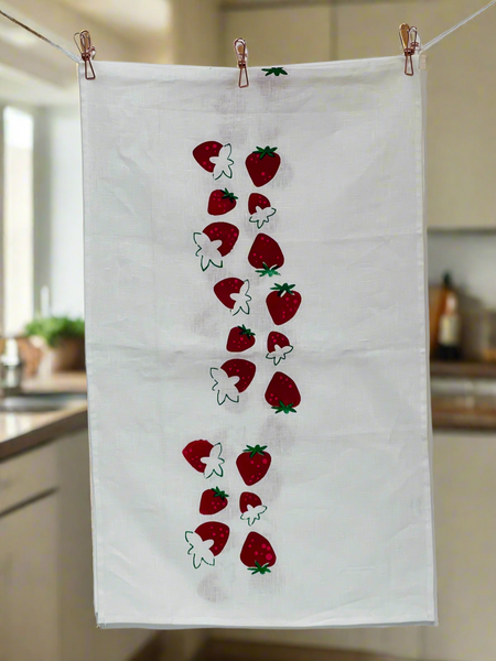 Berry Nice - Strawberries Linen Table Runner