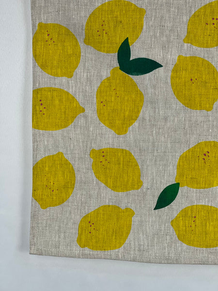 citrus got real - oatmeal linen tea towel
