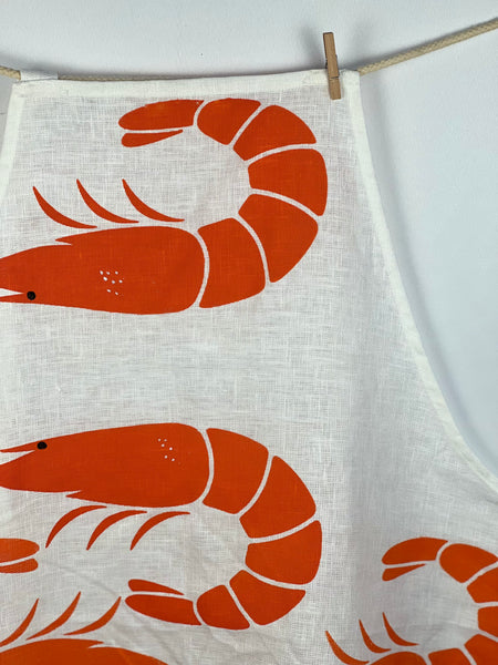 prawn to be wild - large prawns linen apron