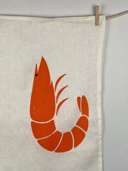 prawn to be wild (large) - prawns white linen napkins (set of four)