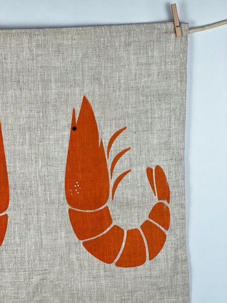 prawn to be wild (large) - prawns oatmeal linen napkins (set of four)