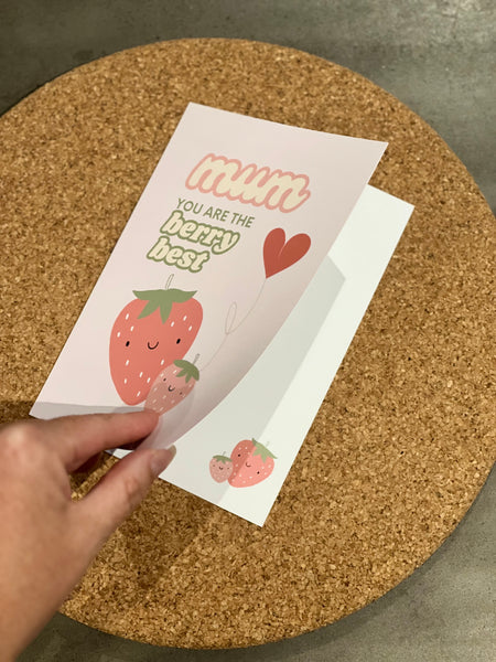 “Mum, you are the berry best” strawberry card