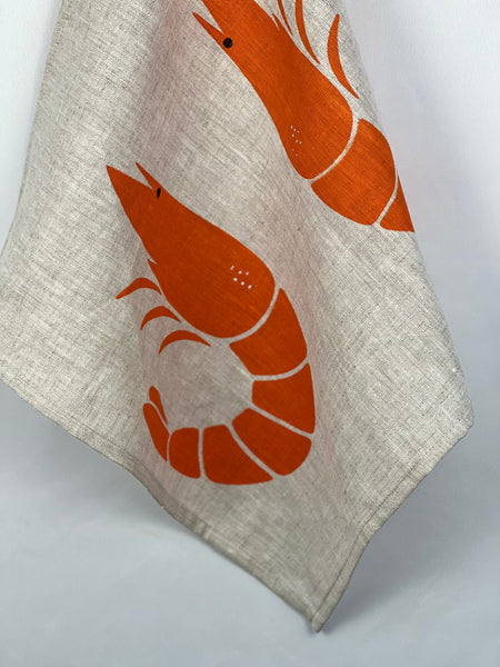 prawn to be wild (large) - prawns oatmeal linen napkins (set of four)