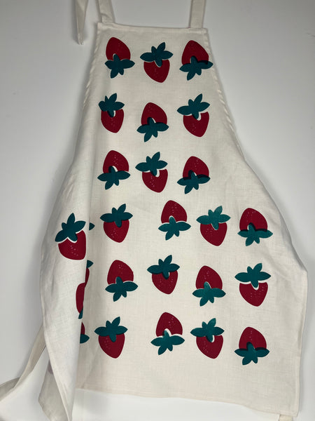 Berry Nice - Strawberries Linen Apron
