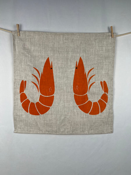 prawn to be wild (large) - prawns oatmeal linen napkins (set of four)