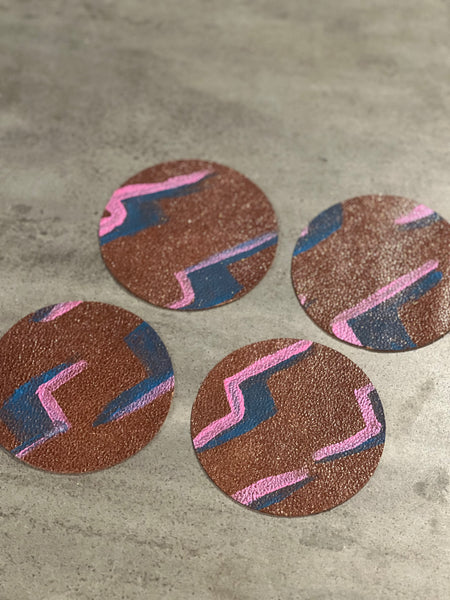 that’s scrap - leather coaster (set of four)