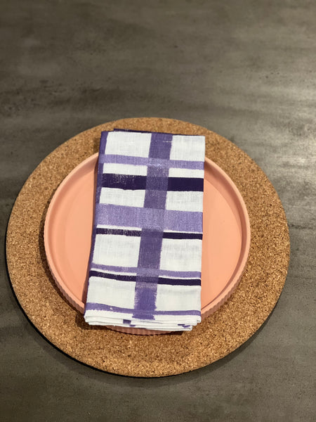 i beg your tartan - purple tartan linen napkins (set of four)