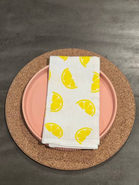 simply the zest - lemons linen napkins (set of four)