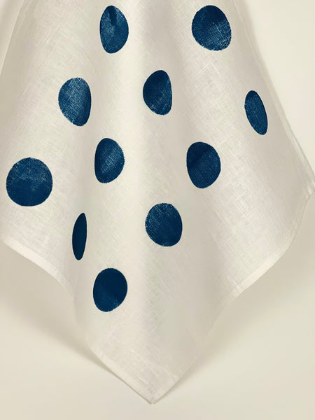 spot off the press - large teal polkaspot linen napkins (set of four)