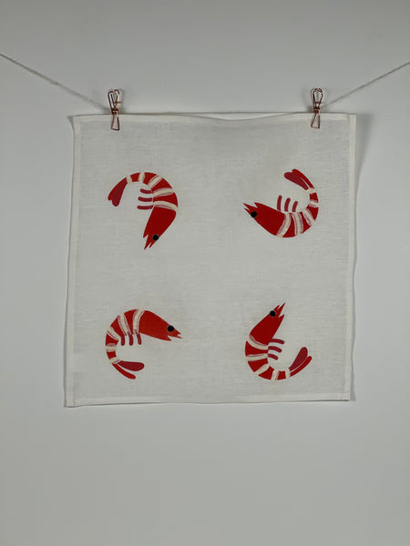 prawn to be wild - prawns white linen napkins (set of four) **misfit**