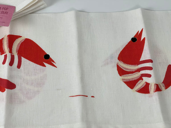 prawn to be wild - prawns white linen napkins (set of four) **misfit**