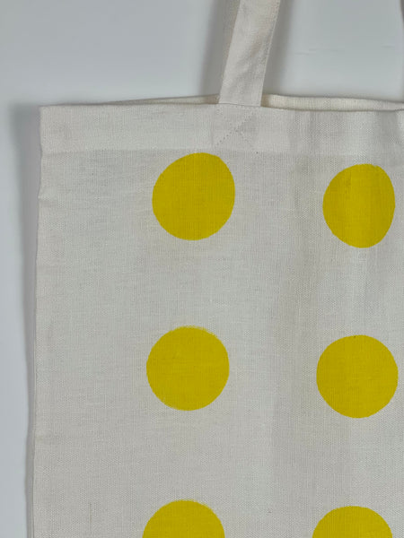 Spot Off The Press - Large Yellow Polkaspot Linen Tote Bag