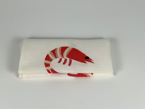 prawn to be wild - prawns white linen napkins (set of four) **misfit**