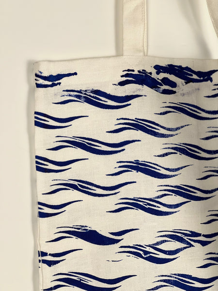 Sea La Vie - Ocean Print Linen Tote Bag