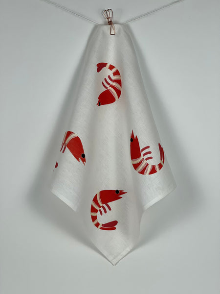 prawn to be wild - prawns white linen napkins (set of four) **misfit**