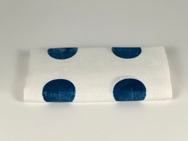 spot off the press - large teal polkaspot linen napkins (set of four)