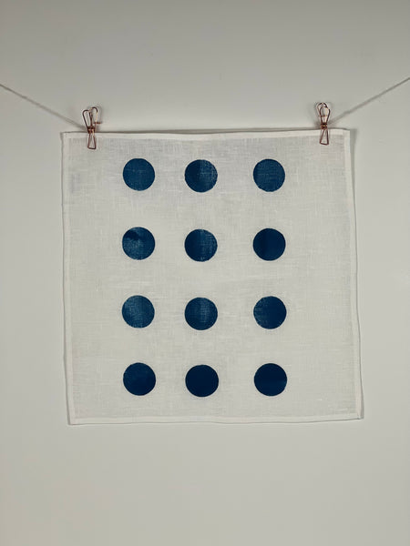 spot off the press - large teal polkaspot linen napkins (set of four)
