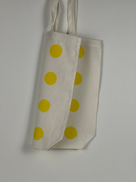 Spot Off The Press - Large Yellow Polkaspot Linen Tote Bag