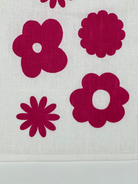 once and floral - fuchsia flowers linen napkins (set of four)