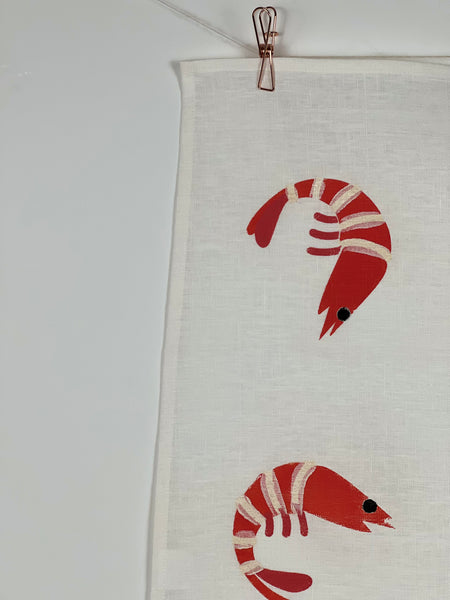 prawn to be wild - prawns white linen napkins (set of four) **misfit**