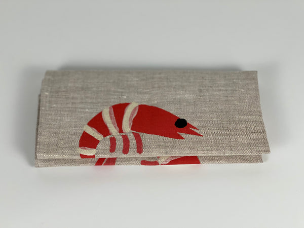 prawn to be wild (small) - prawns oatmeal linen napkins (set of four)