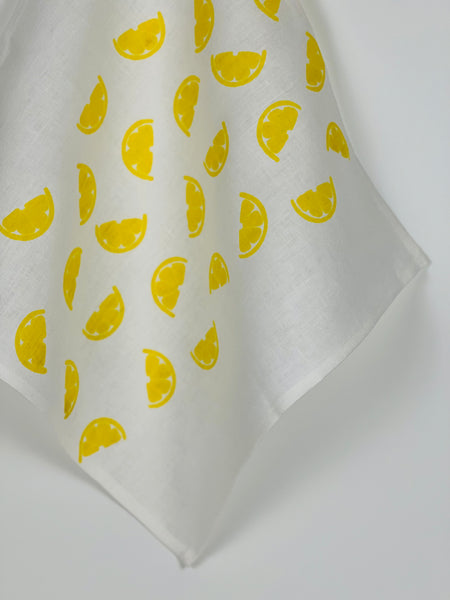simply the zest - lemons linen napkins (set of four)