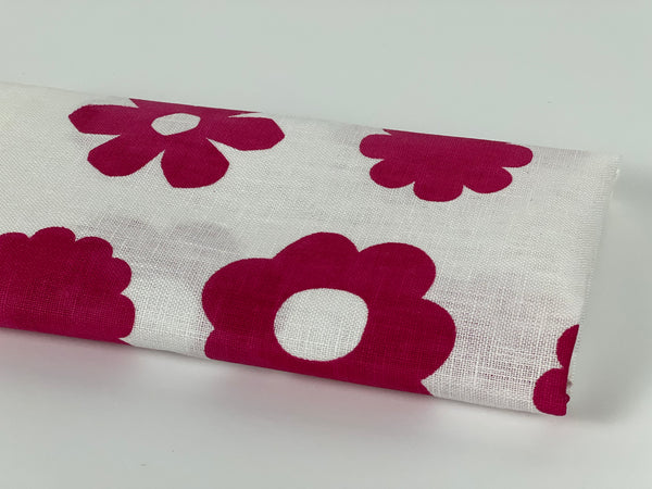 once and floral - fuchsia flowers linen napkins (set of four)