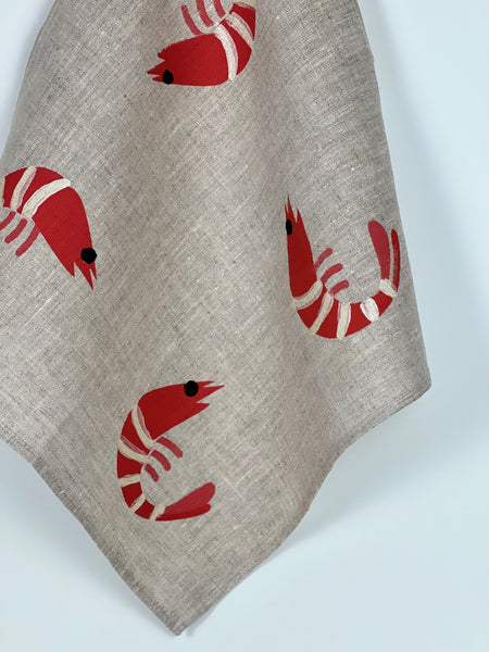 prawn to be wild (small) - prawns oatmeal linen napkins (set of four)
