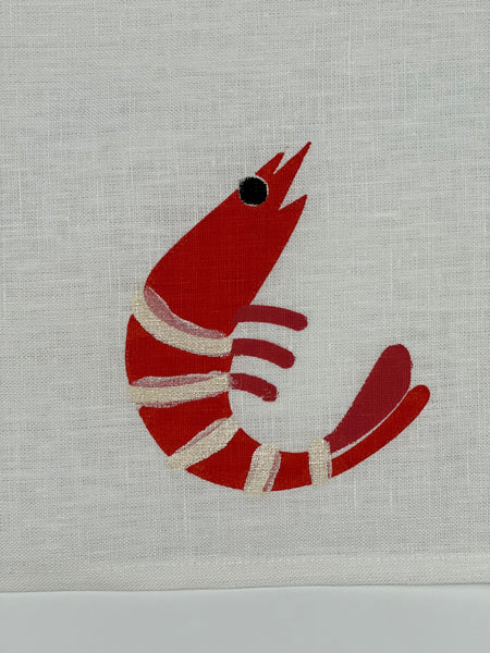 prawn to be wild - prawns white linen napkins (set of four) **misfit**