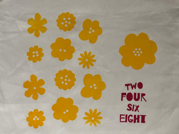 Saying Grace - Yellow Flowers Linen Apron