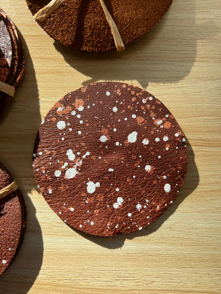 that’s scrap - leather coaster (set of four)