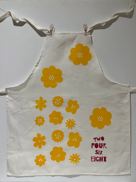 Saying Grace - Yellow Flowers Linen Apron