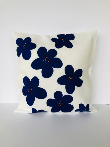 In Full Bluem - Linen Cushion Cover